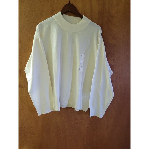 Women's Fine Gauge Crewneck Sweater - A New Day Cream Medium - Picture 3 of 7